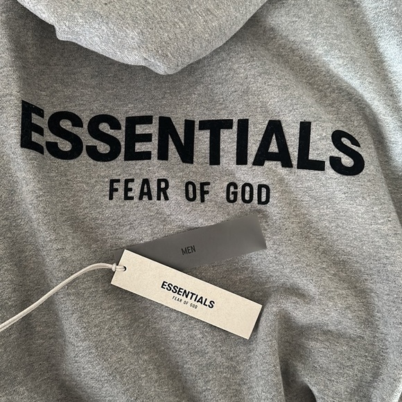 Fear of God Essentials FOG Essentials Flocked Hoodie Dark Oatmeal - Picture 14 of 15